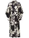 La Doublej Magnifico Silk Kimono-sleeve Maxi Dress In Black