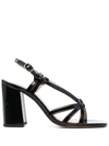 TILA MARCH NOEUD LEATHER 100MM SANDALS