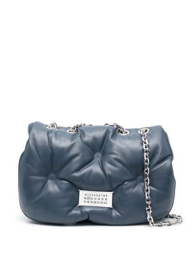 Maison Margiela Glam Slam Shoulder Bag Blue Leather