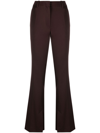 Low Classic Red Wool Flared Trousers In Red