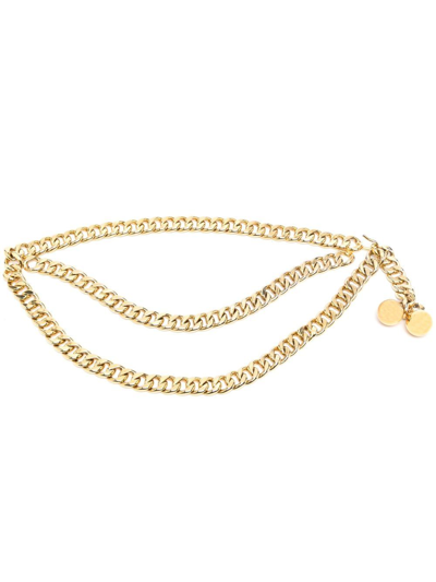 Pre-owned Chanel Curb-chain Waist Belt In Gold
