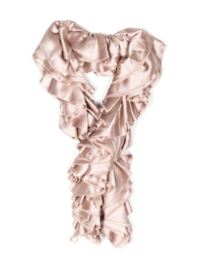 Pre-owned Gucci Draped Silk Scarf In Pink