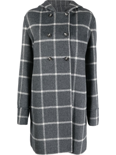 Emporio Armani Reversible Double-breasted Wool Coat In Grey