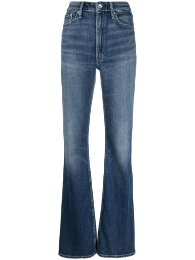 Rag & Bone High-waisted Flared Jeans In Blue