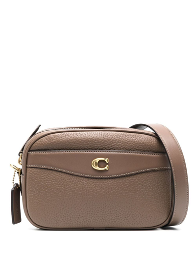 Coach Logo-plaque Camera Bag In Brown