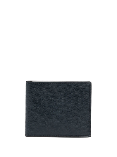 Valextra Bi-fold Leather Wallet In Blue