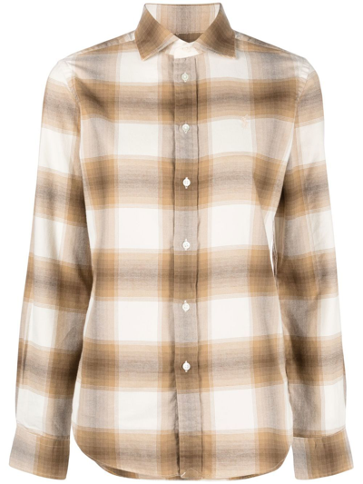 Polo Ralph Lauren Plaid Shirt In Brown Ombre Plaid