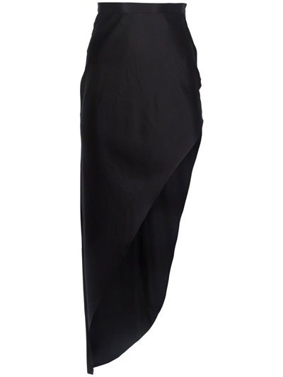 Fleur Du Mal High Slit Skirt In Black