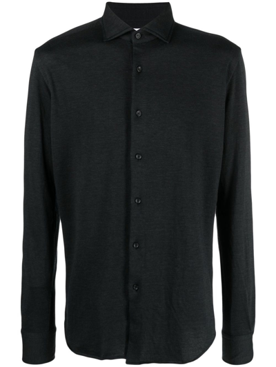 Xacus Cutaway-collar Button-up Shirt In Blue