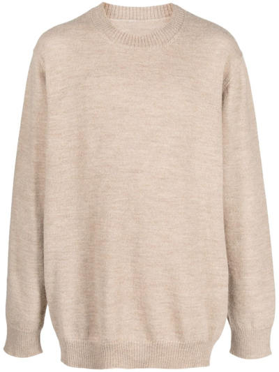 Maison Margiela Fine-knit Crew-neck Jumper In Neutrals