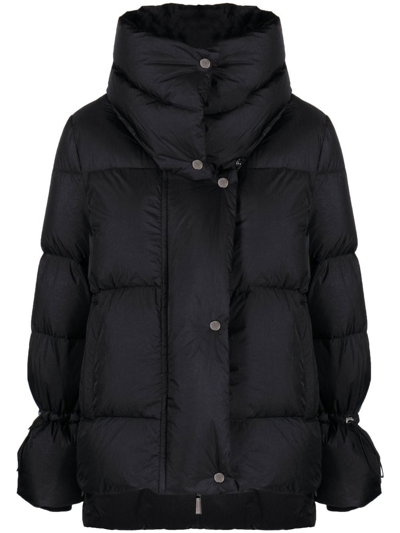 Moorer Long-sleeve Puffer Coat In Black