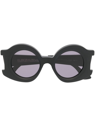 Kuboraum Round-frame Sunglasses In Black