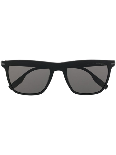 Montblanc Logo-plaque Tinted-lens Sunglasses In Black