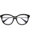 Kuboraum Metallic-frame Glasses In Bs Black