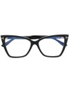 Tom Ford T-hinge Square-frame Glasses In Black