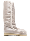 Mou Eskimo 40 In Stone Metallic Sheepskin In Neutrals