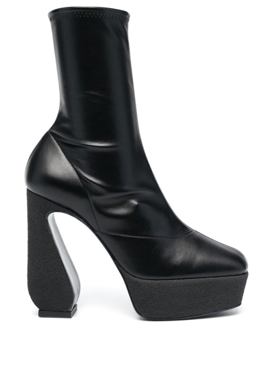 Si Rossi Women's Latex Platform Boots In Black