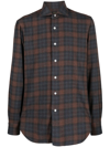 Barba Napoli Check-print Button-up Shirt In Blue