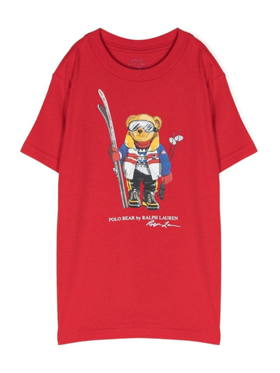 Polo Ralph Lauren Kids' Ski Polo Bear T-shirt In Red ModeSens