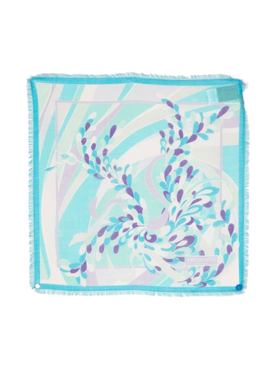 Pucci Junior Kids' Abstract-print Scarf In Blue