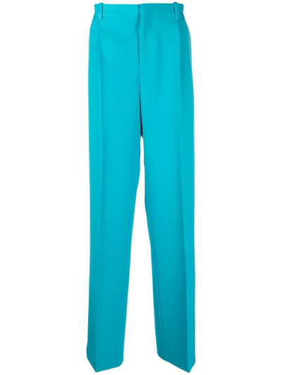 Botter Turquoise Viscose Blend Trousers In Blue