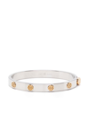 Tory Burch Miller Stud Hinge Bracelet In Silver