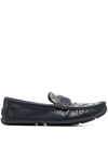 COACH MONOGRAM-EMBROIDERED LEATHER LOAFERS