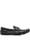 COACH LOGO-PLAQUE LEATHER LOAFERS
