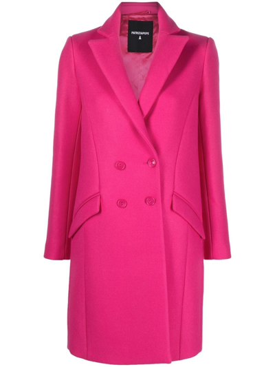 Patrizia Pepe Double-breasted Short Coat In Pink