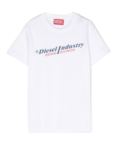 Diesel Kids' Logo-print T-shirt In White