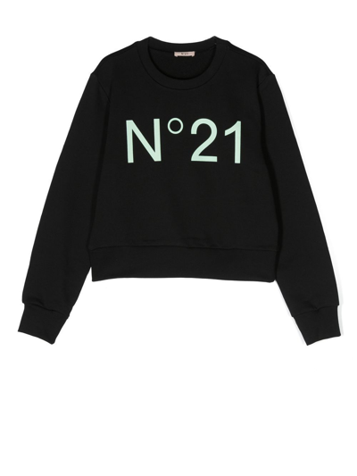 N°21 Kids' Logo-print Sweatshirt In Black