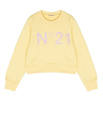 N°21 Kids' Logo-print Sweatshirt In Yellow