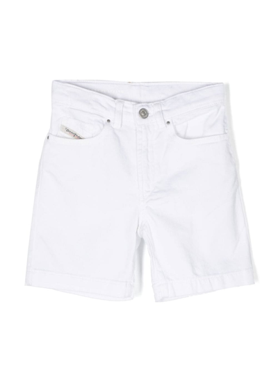 Diesel Kids' Classic Denim Shorts In White