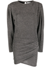 ISABEL MARANT ÉTOILE SHIMMER DRAPED LONG-SLEEVE DRESS