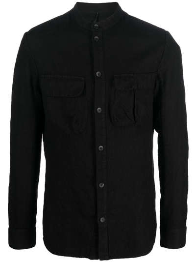 Masnada Long-sleeve Buttoned Shirt In Black
