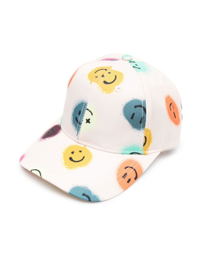 Molo Kids' Sebastian Happy Dots Hat In Bianco Crema