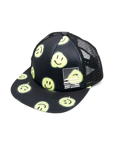 Molo Kids' Smiley-face-print Hat In Black