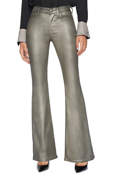 Frame Le High Waist Flare Jeans In Pewter