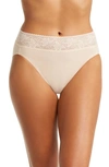 Wacoal Comfort Touch High-cut Lace-trim Briefs In Sand