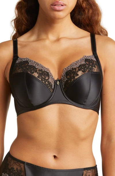 Wacoal Side Note Lace-trim Underwire Bra In Black