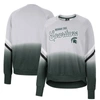 Colosseum Gray Michigan State Spartans Cue Cards Dip-dye Raglan Pullover Sweatshirt In Gray