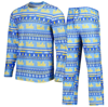 Concepts Sport Men's  Blue Ucla Bruins Swivel Long Sleeve T-shirt And Pants Sleep Set In Blue