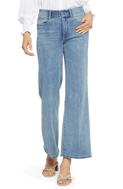 Nydj Waist-match High Rise Major Wide Leg Jeans In Crystallin In Blue