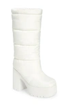 Jeffrey Campbell Snow Doubt Platform Winter Boot In White/ White