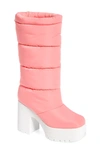 Jeffrey Campbell Snow Doubt Platform Winter Boot In Pink White