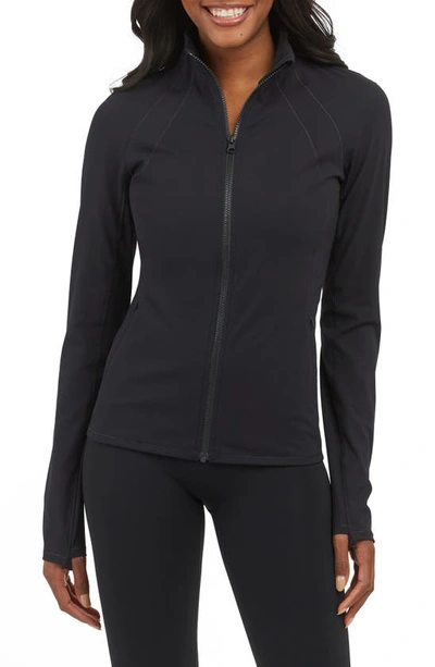 Spanx Contour Zip Front Jacket In Very Black