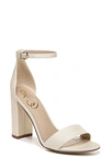 Sam Edelman Yaro Ankle Strap Block Heel Sandals In Pearl Ivory