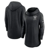 NIKE NIKE BLACK LAS VEGAS RAIDERS MINIMAL STATEMENT LIGHTWEIGHT RAGLAN FUNNEL NECK PULLOVER HOODIE