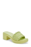 Dolce Vita Women's Goldy Slip On Woven Platform Sandals In Light Green