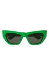 Bottega Veneta 52mm Cat Eye Sunglasses In Green